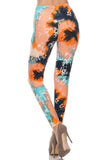 Tie Dye Orange/Blue Print Leggings