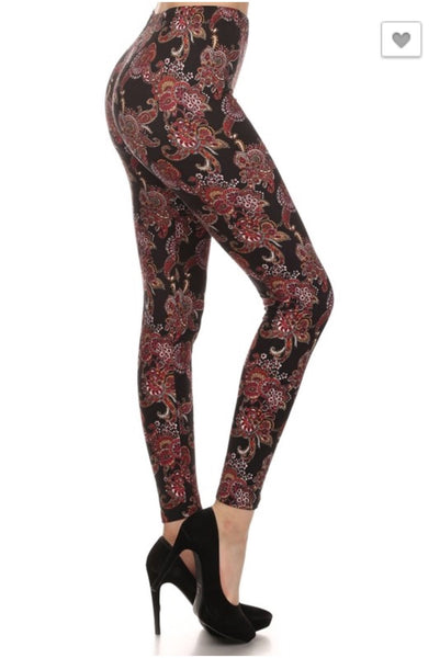 Paisley Boho Print Leggings