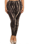 Brown Tie Dye Print QUEEN SIZE Leggings