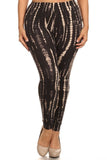 Brown Tie Dye Print QUEEN SIZE Leggings