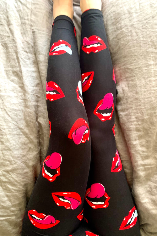 Lips Print Leggings Leggings