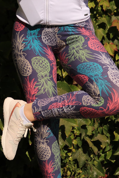 pastel pink blue green pineapple multicolor paisley buttery Soft Microfiber High Waist Fashion Patterned Celebrity Leggings for Women one size