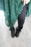 black white polka dot buttery Soft Microfiber High Waist Fashion Patterned Celebrity Leggings for Women plus size