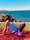purple galaxy yoga waist buttery Soft Microfiber High Waist Fashion Patterned Celebrity Leggings for Women one size