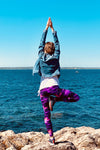 purple galaxy yoga waist buttery Soft Microfiber High Waist Fashion Patterned Celebrity Leggings for Women one size
