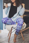 purple elephant buttery Soft Microfiber High Waist Fashion Patterned Celebrity Leggings for Women plus size