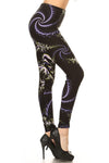 Purple/green Swirl Print Leggings