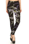 Purple/green Swirl Print Leggings
