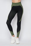 Olive/Black Shape Enhancing Sports Leggings