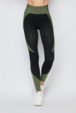 Olive/Black Shape Enhancing Sports Leggings