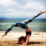 green blue tie dye buttery Soft Microfiber High Waist Fashion Patterned Celebrity Leggings for Women one size