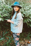 navy peach floral buttery soft leggings one size