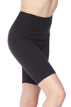 Yoga Waist Microfiber Biker Shorts